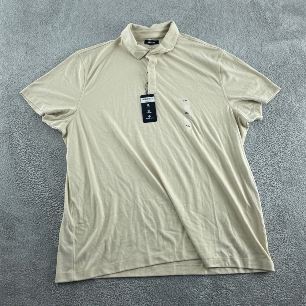 Alfani Mens Stretch Polo Shirt XXL Beige NWT 5815